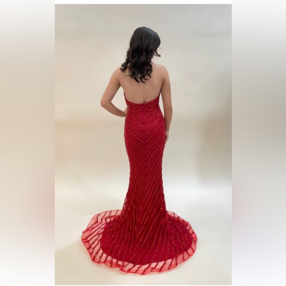 Jovani 00399A red gown $690 retail. - Picture 5 of 10